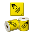 Dangerous Goods Label Roll Oxidizing Agent 5.1 Printed Yellow/Black, 99mm x 99mm, 500 Labels Roll